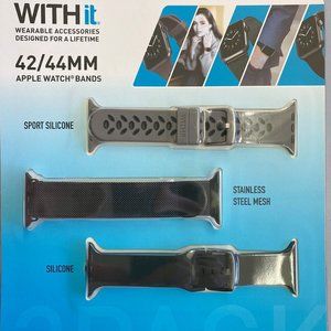 WITHit Bands for 42mm or 44mm Apple Watch, Exclusive 3 Pack